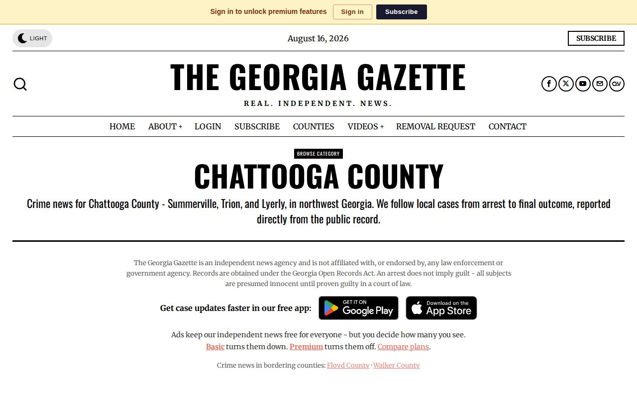 The Georgia Gazette Chattooga County local crime-news section